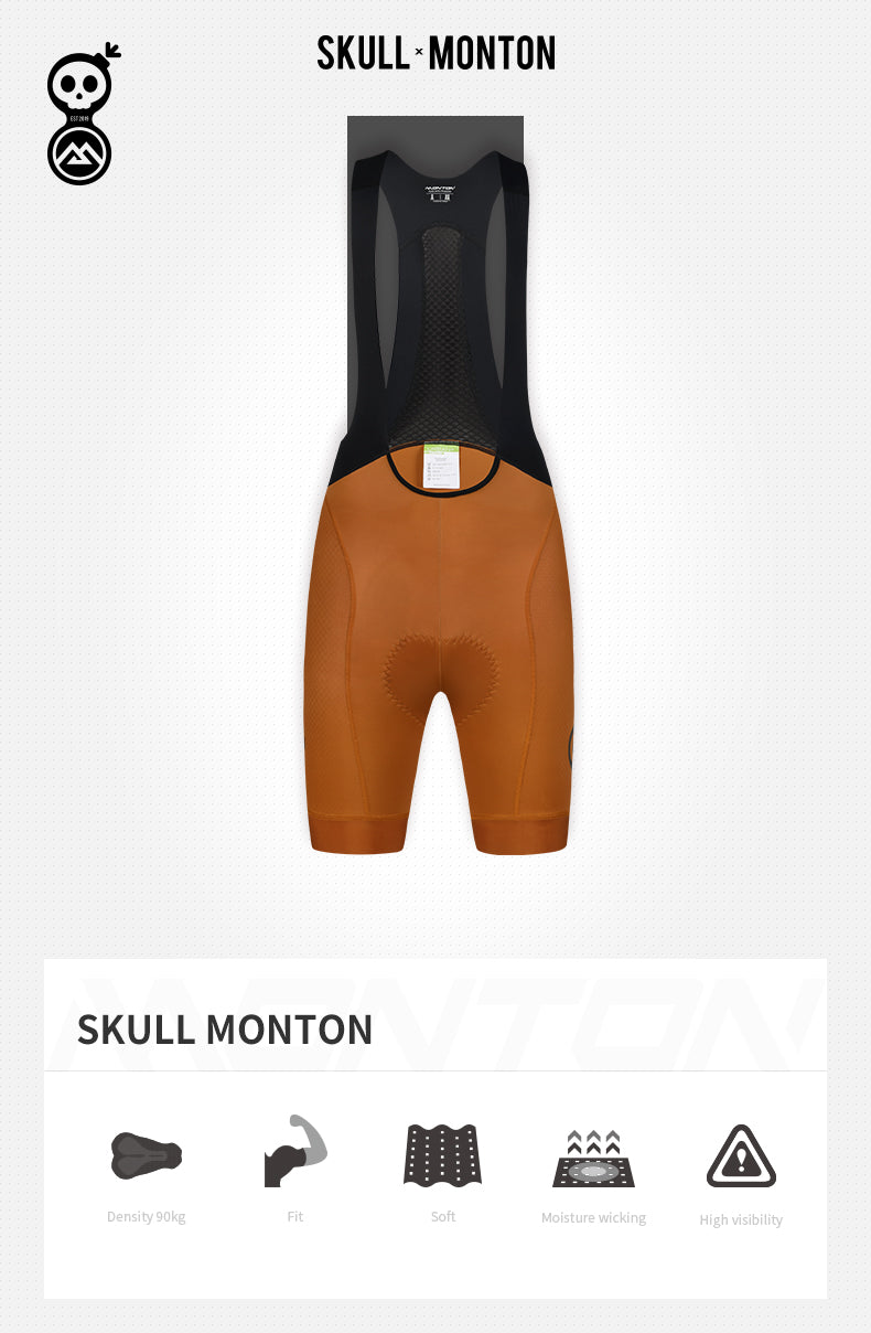 Women's Skull+Monton - Bib Shorts - Brown
