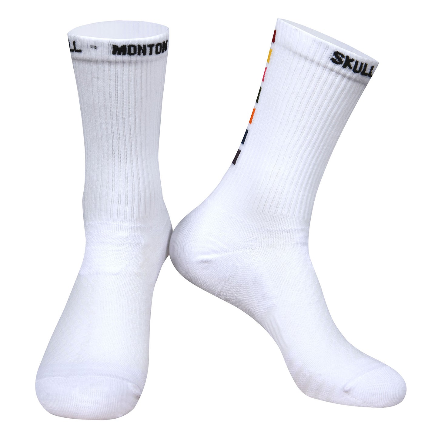 Rainbow Blocks - Cotton Socks - White