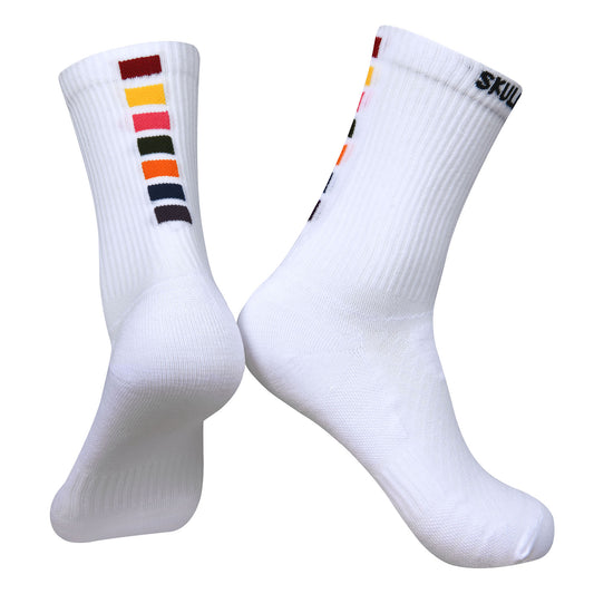 Rainbow Blocks - Cotton Socks - White