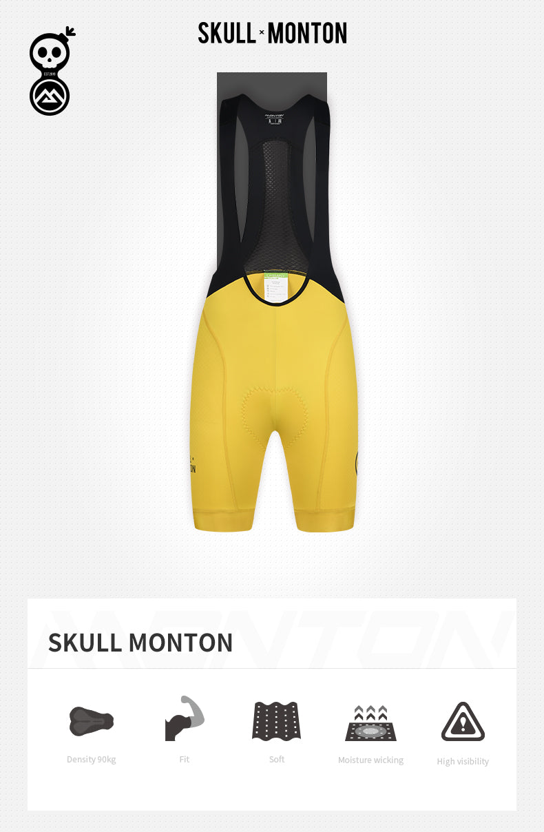 Women's Skull+Monton - Bib Shorts - Yellow