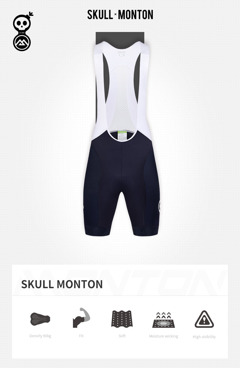 Men's Skull+Monton - Bib Shorts - Navy