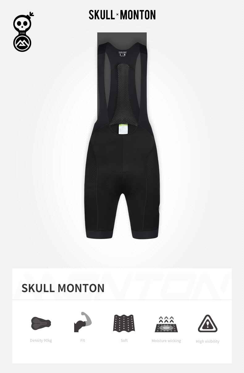 Women's Skull+Monton - Bib Shorts - Black