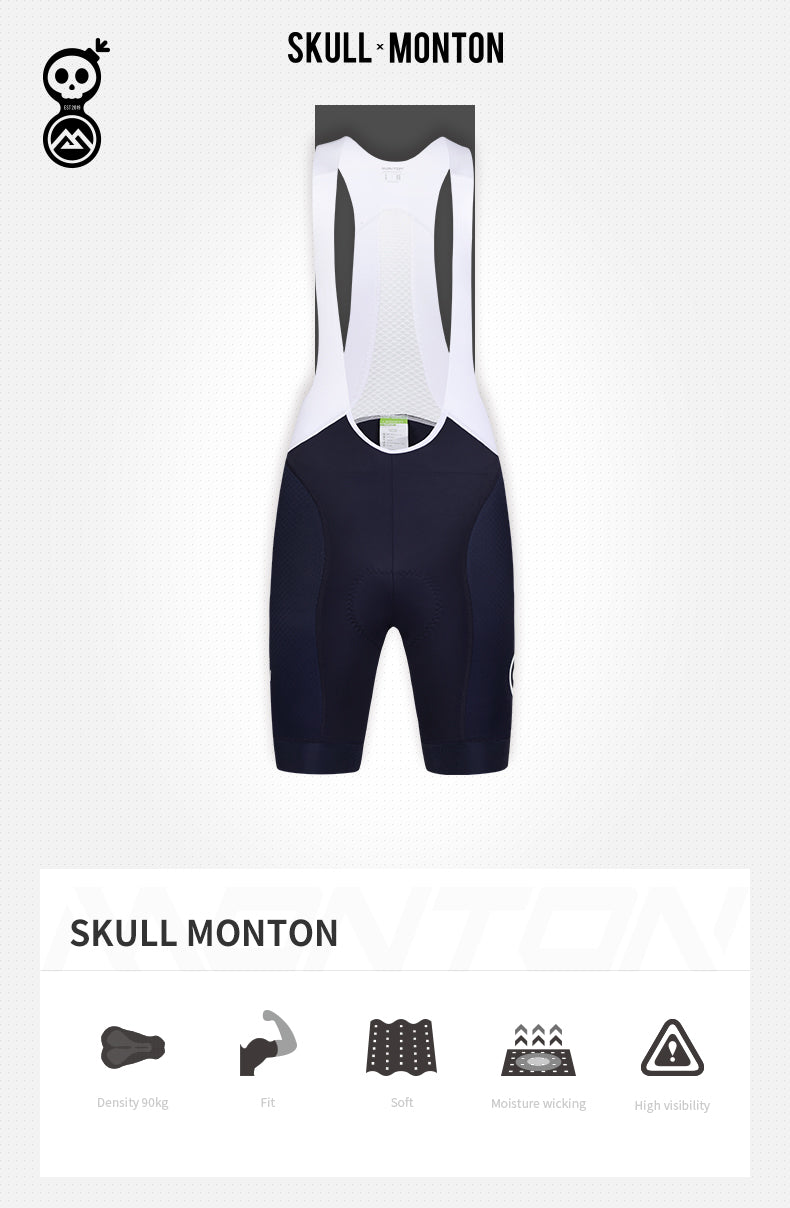 Women's Skull+Monton - Bib Shorts - Navy