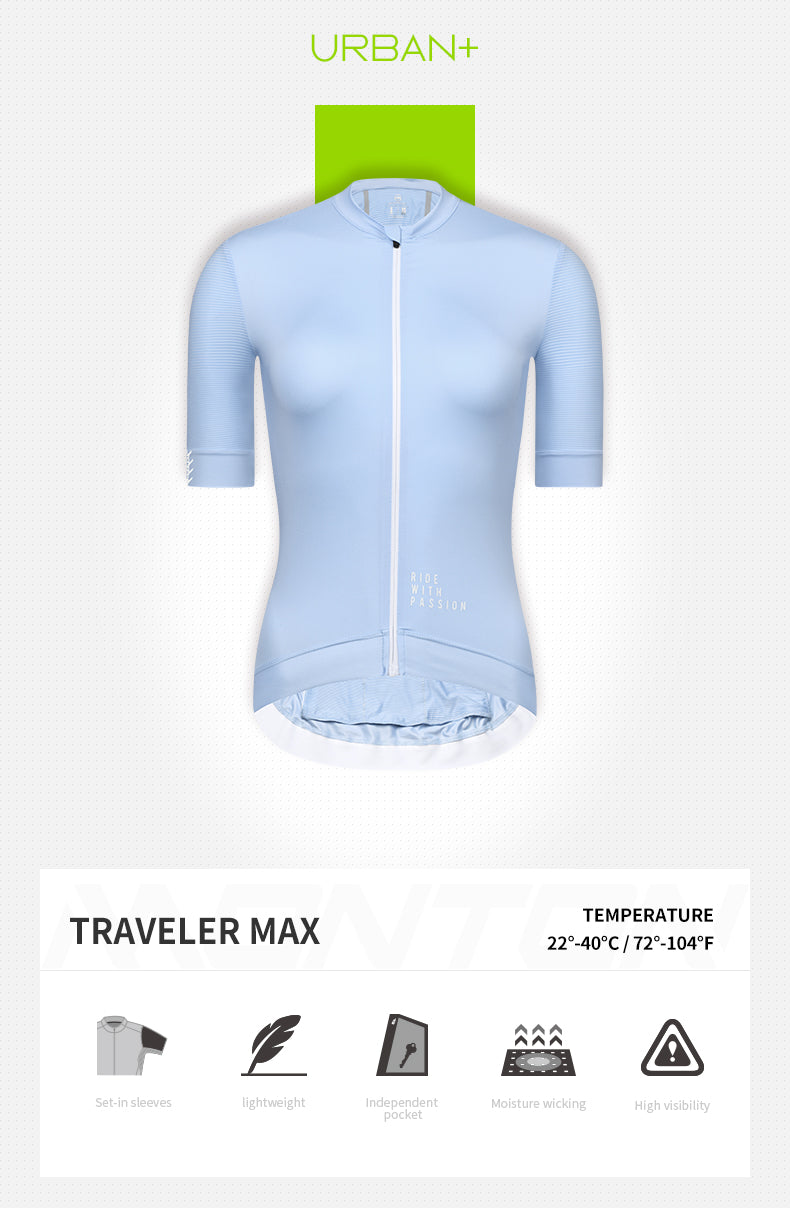 Women's Urban Traveler Max - Short Sleeve Jersey - Light Blue